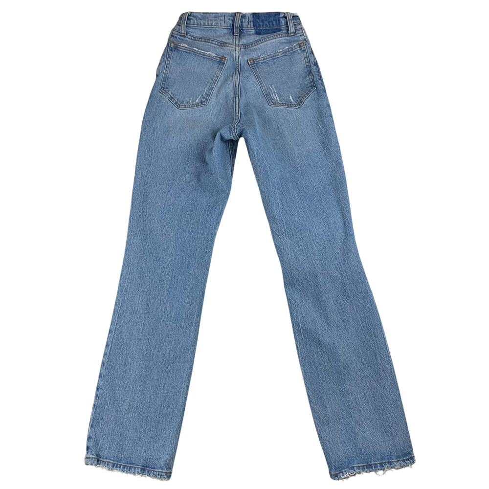 Abercrombie A+F Jeans 90s Straight Curve Love sz 25 Ultra High Rise Distressed 0 - Picture 2 of 11